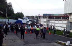 Cordón sanitario en Malacatán, San Marcos, debido al brote de casos positivos de coronavirus. Foto: La Red